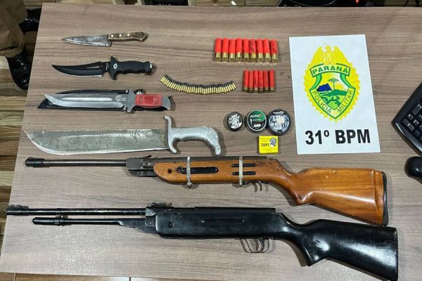 Homem é preso por ameaçar a esposa e porte ilegal de armas em Assis Chateaubriand