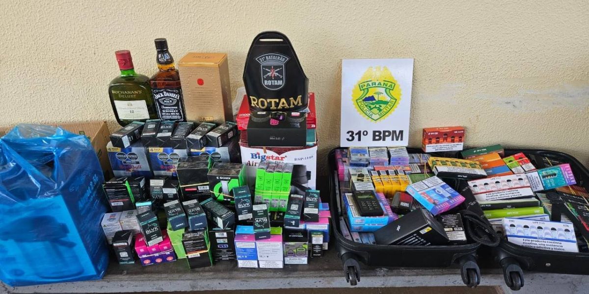 Polícia Militar apreende cigarros eletrônicos contrabandeados em Assis Chateaubriand