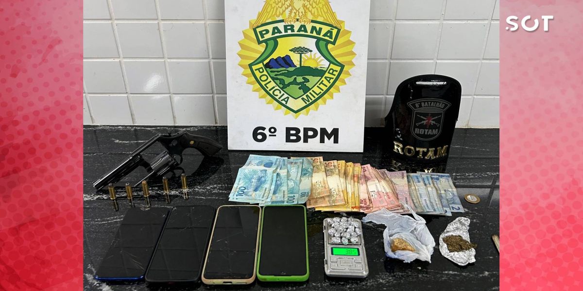 Operação Cidade Segura: ROTAM apreende drogas, dinheiro e arma de fogo no Cascavel Velho