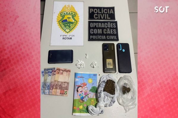 Casal é detido pela PM com cocaína e maconha em Catanduvas