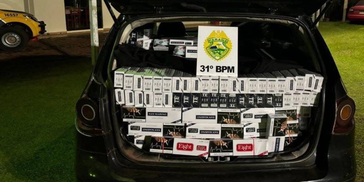Patrulha Rural apreende veículo com cigarros contrabandeados na BR-369, em Corbélia
