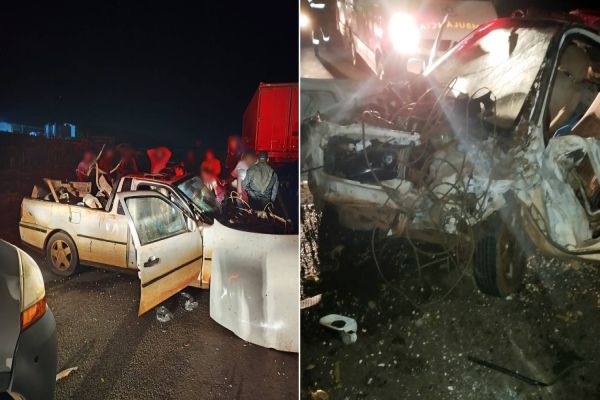 Colisão entre Saveiro e caminhão deixa um ferido grave em Itaipulândia