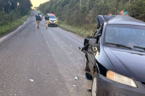 Acidente na BR-153 em Rio Azul deixa duas pessoas feridas
