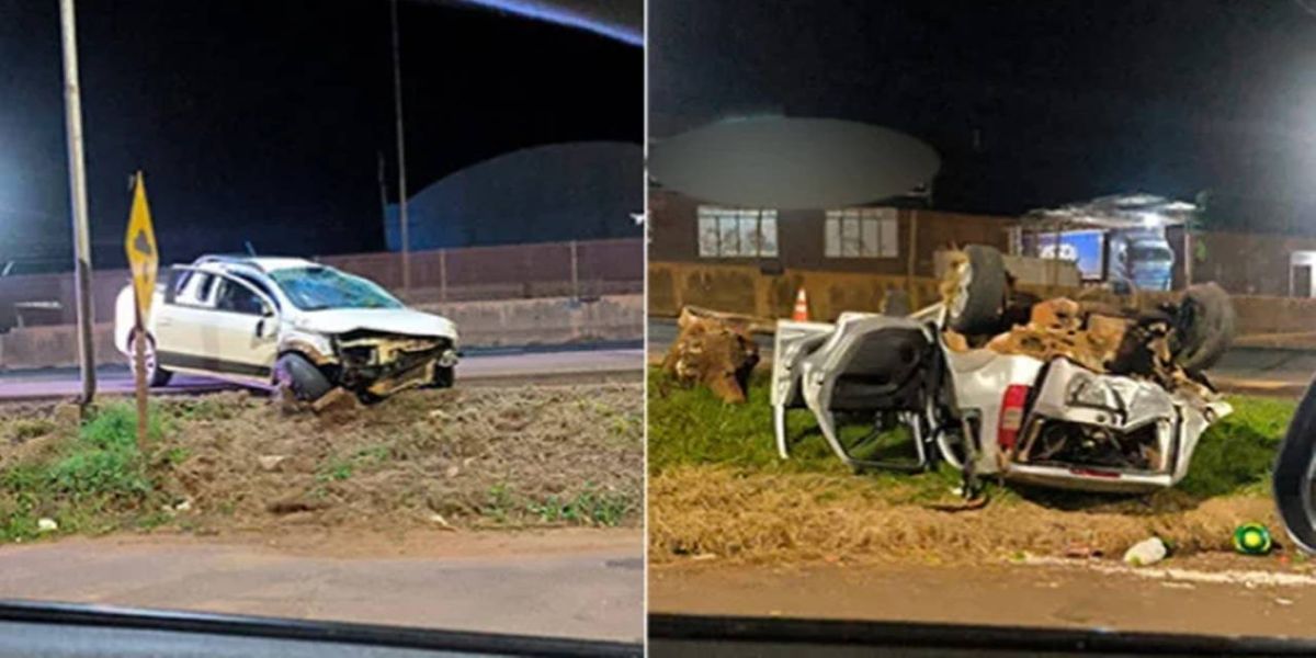 Duas pessoas ficam feridas após capotamento na BR-277 em Medianeira