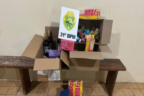 Polícia Militar detém homem com diversos produtos contrabandeados em Corbélia