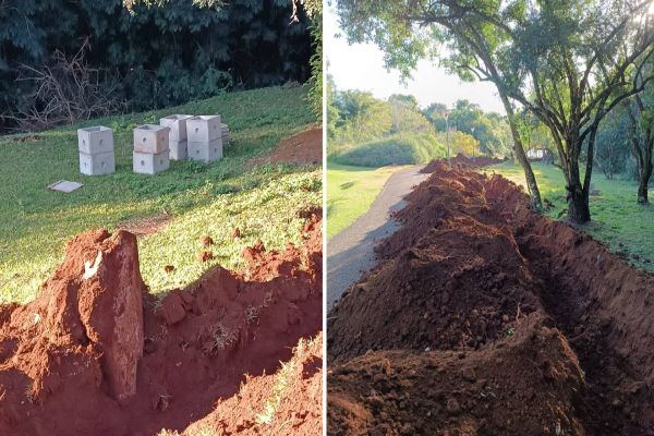 Contra Vandalismo: Meio Ambiente reforça segurança com reparo e concretagem de fio no Lago Municipal