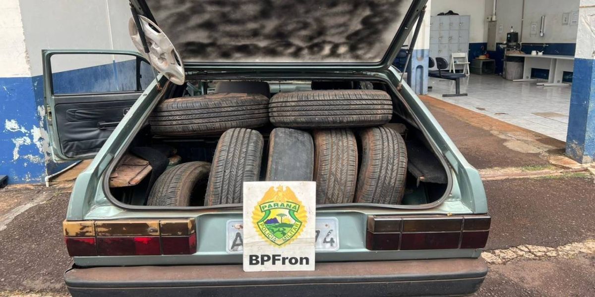 Operação Protetor apreende 16 pneus contrabandeados em Santa Teresa do Oeste