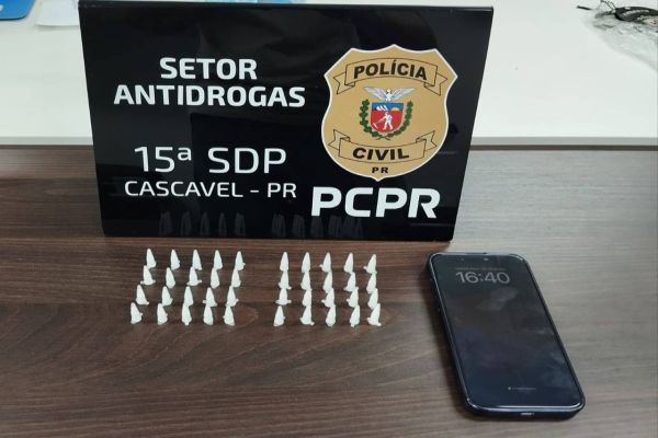 Traficante de cocaína é preso em flagrante no Bairro Morumbi com 40 pinos da droga