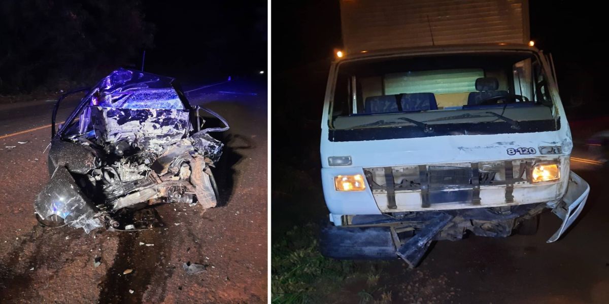 Homem morre e criança fica ferida em grave acidente na PR-239 em Toledo