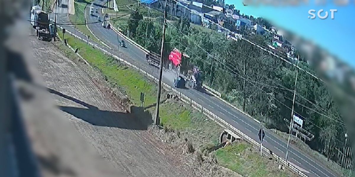 Câmera registra grave acidente que deixou uma criança morta e cinco feridos grave na BR-277