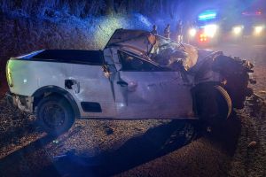 Imagem referente à notícia: Vaca solta na pista causa acidente com duas vítimas na BR-422 em Goioerê