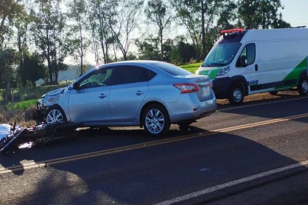 Motociclista morre em colisão com carro na PR-180 em Boa Vista da Aparecida
