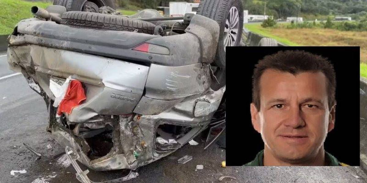 Dunga e a esposa sofrem acidente de carro no PR na BR-116, mas passam bem