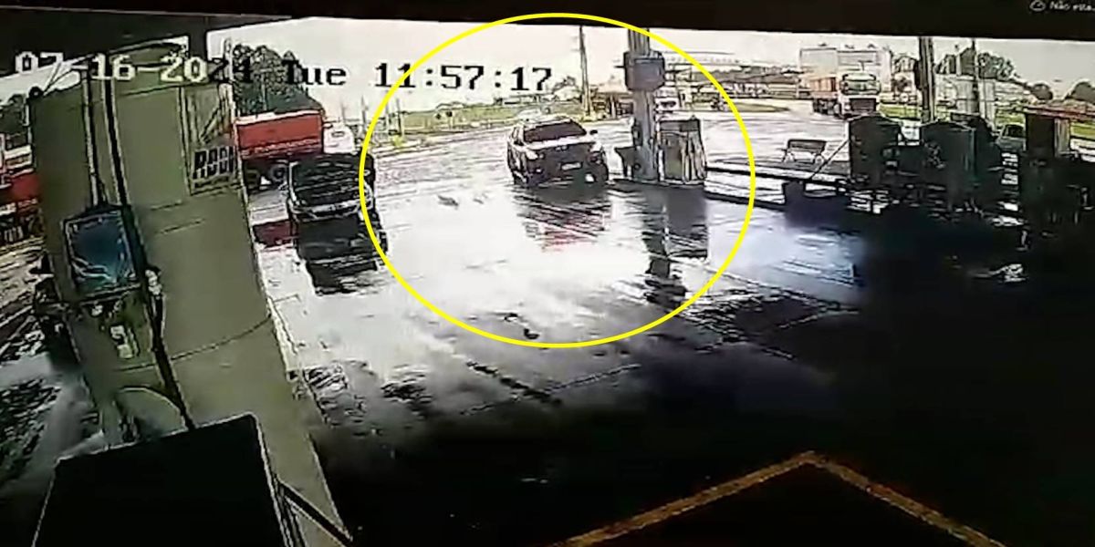Falsa viatura da Polícia Civil invade Posto de Combustíveis em Cascavel durante Perseguição