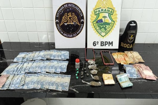 ROCAM desmonta ponto de tráfico no Bairro Santa Felicidade e prende cinco pessoas