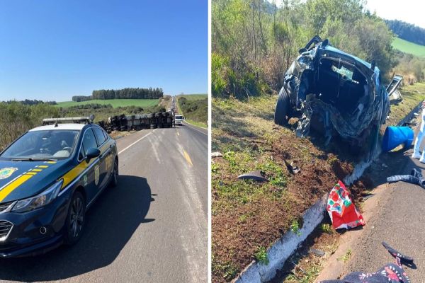 Tragédia: Colisão entre caminhão e carro deixa um morto e dois feridos na BR-277 em Guarapuava
