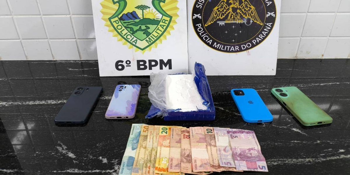 Polícia Militar apreendem 1kg de cocaína e detêm quatro pessoas no Bairro Brasília em Cascavel