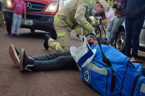 Idosa sofre escoriações após ser atropelada no Bairro Interlagos em Cascavel