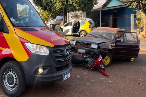 Motociclista sofre escalpelamento em grave acidente no Bairro Floresta em Cascavel