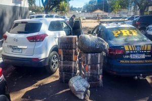 Imagem referente à notícia: PRF apreende 314 kg de drogas em maringá e prende suspeito com veículo clonado