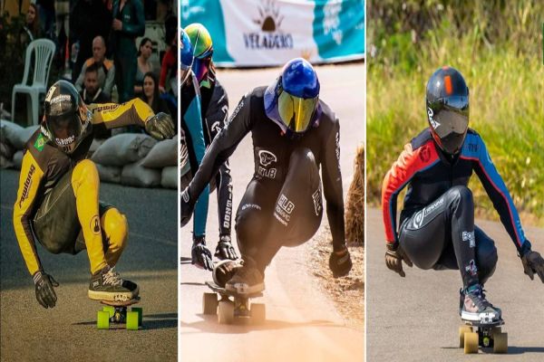 Imagem referente a notícia: Paranaenses dominam a seleção brasileira de Skate Downhill Speed para Mundial na Itália