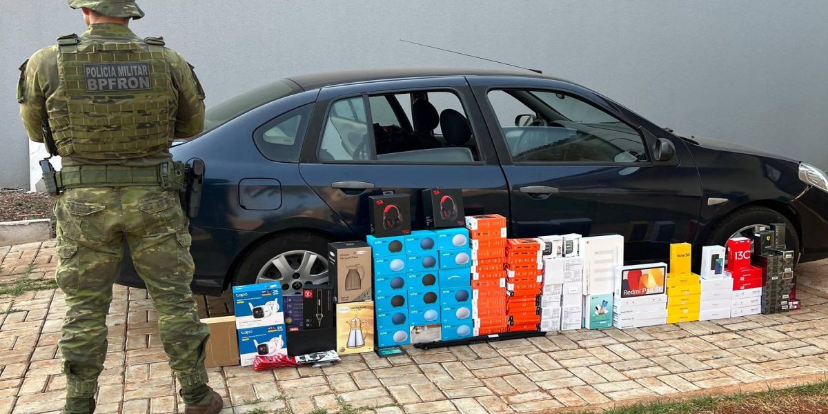 BPFron apreende veículo com eletrônicos contrabandeados na BR-369 em Ubiratã