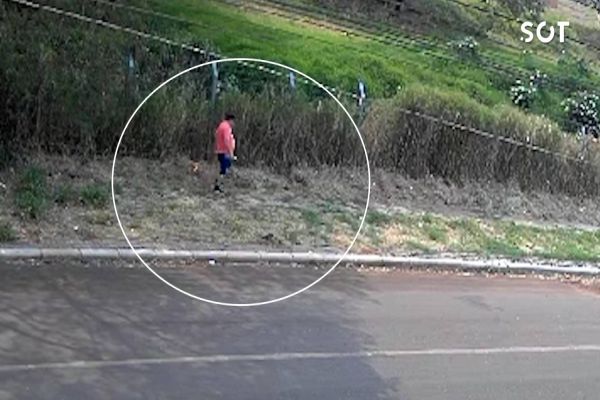 Homem é flagrado por câmera após iniciar incêndio em mata no bairro Nova Cidade, em Cascavel