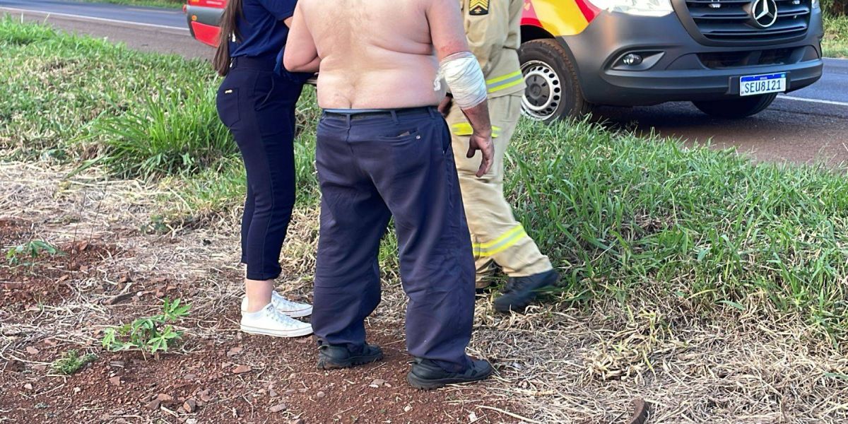 Motociclista sofre ferimentos em acidente na BR-369, em Cascavel