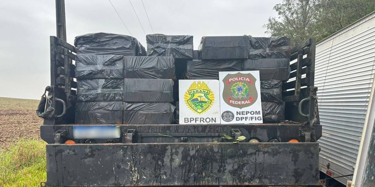 BPFRON e Polícia Federal apreendem 18.500 pacotes de cigarros contrabandeados em Itaipulândia