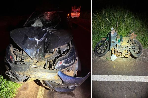 Motociclista morre após colisão com carro oficial da prefeitura de Boa Vista da Aparecida na PR-484