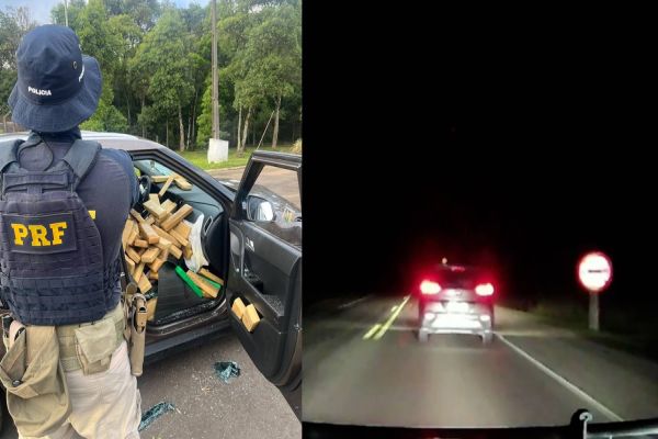 Imagem referente a notícia: PRF apreende mais de 300 kg de maconha e recupera veículo roubado após perseguição na BR-277