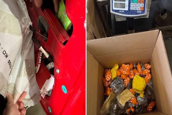 Imagem referente a notícia: Receita Federal apreende mercadorias, cigarros eletrônicos e droga em veículo fiscalizado na BR 277