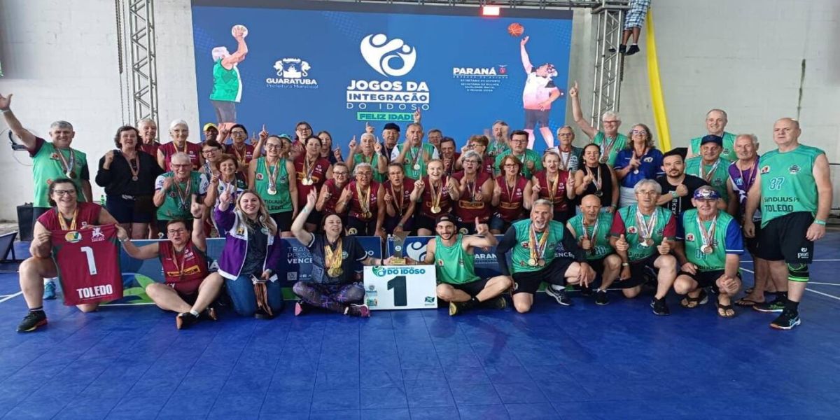 No litoral, Toledo conquista inédito título geral do 18º Jogos de Integração do Idoso