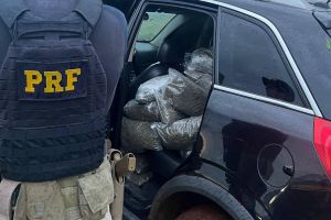 Imagem referente à notícia: PRF apreende quase 200Kg de maconha e recupera carro roubado na BR-277, no município de Candói