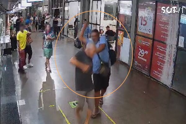 Câmeras flagram homem sendo esfaqueado em plena luz do dia na Rodoviária de Cascavel