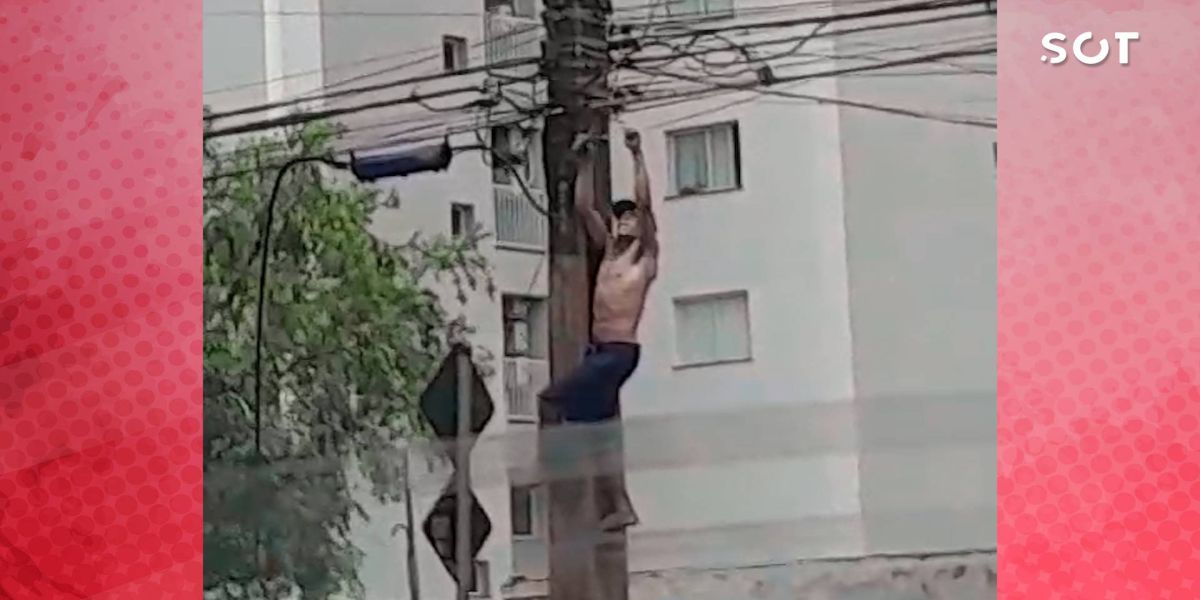 Jovem é flagrado furtando fios e é detido por populares no bairro Tropical, em Cascavel