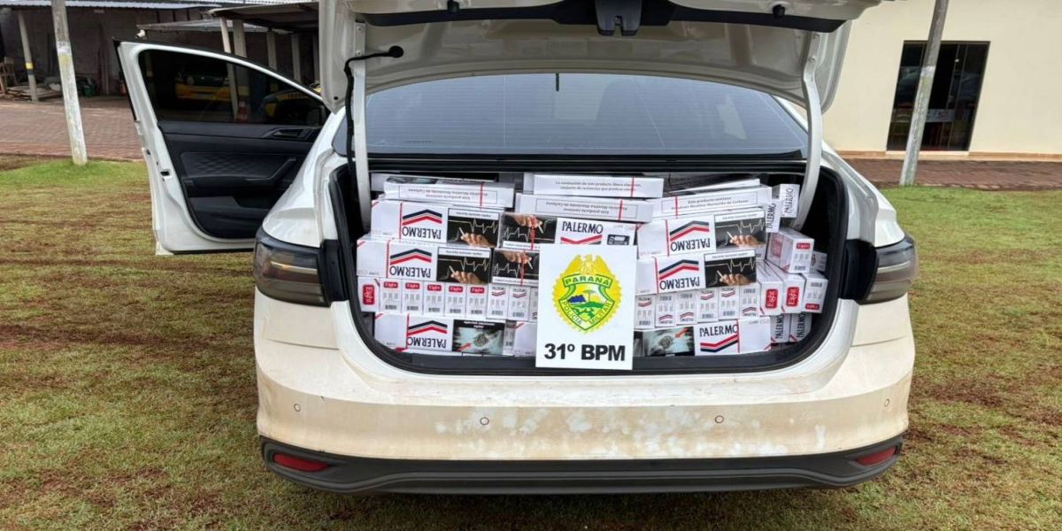 Polícia Militar apreende carga de cigarros contrabandeados em Corbélia
