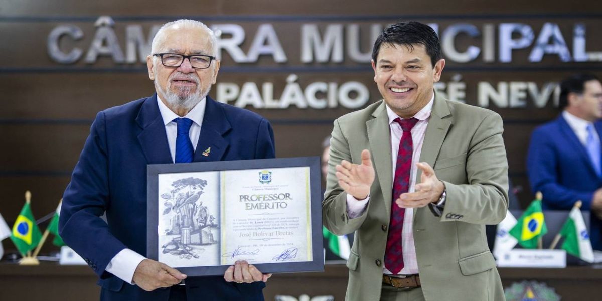 José Bolivar Bretas recebe título de Professor Emérito de Cascavel