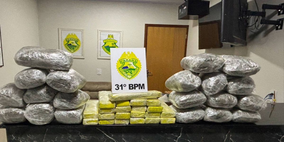 Polícia Militar apreende 34,4 kg de maconha em ônibus durante Operação Natal em Corbélia