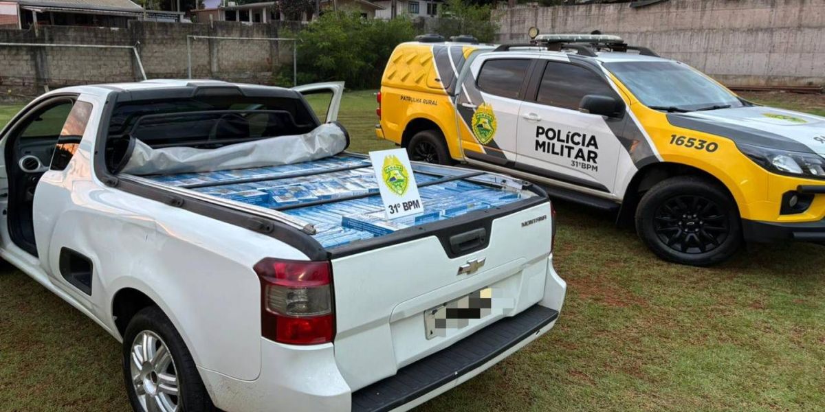 Fuga frustrada: Carro carregado com cigarros contrabandeados é abandonado em Corbélia