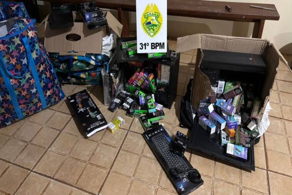 Patrulha Rural apreende cigarros eletrônicos em ônibus na BR-369 em Corbélia