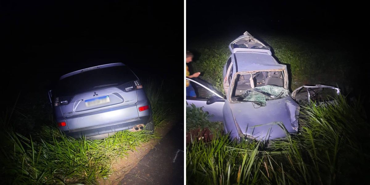 Colisão frontal deixa cinco pessoas feridas na PR-484 em noite de Natal