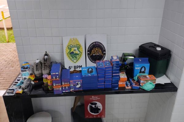 Polícia Militar recupera parte de objetos furtados em empresa de Cascavel e prende três
