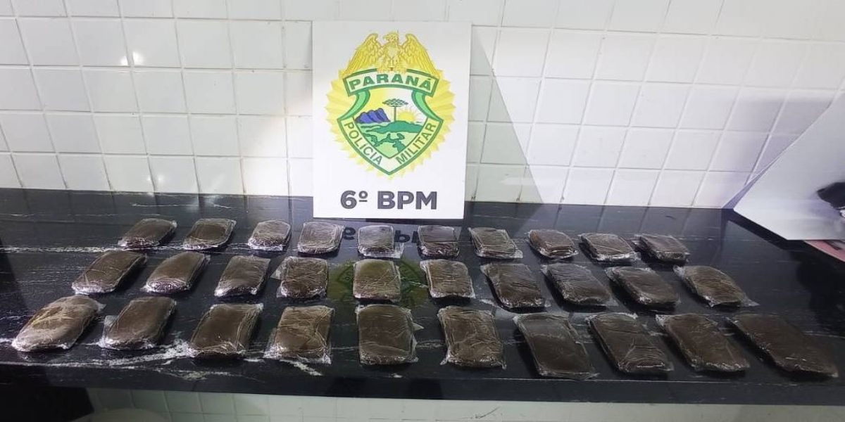 Polícia Militar apreende mais de 3 kg de haxixe em ônibus na rodoviária de Cascavel