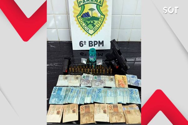 Polícia Militar prende homem com arma, drogas e dinheiro na região norte de Cascavel