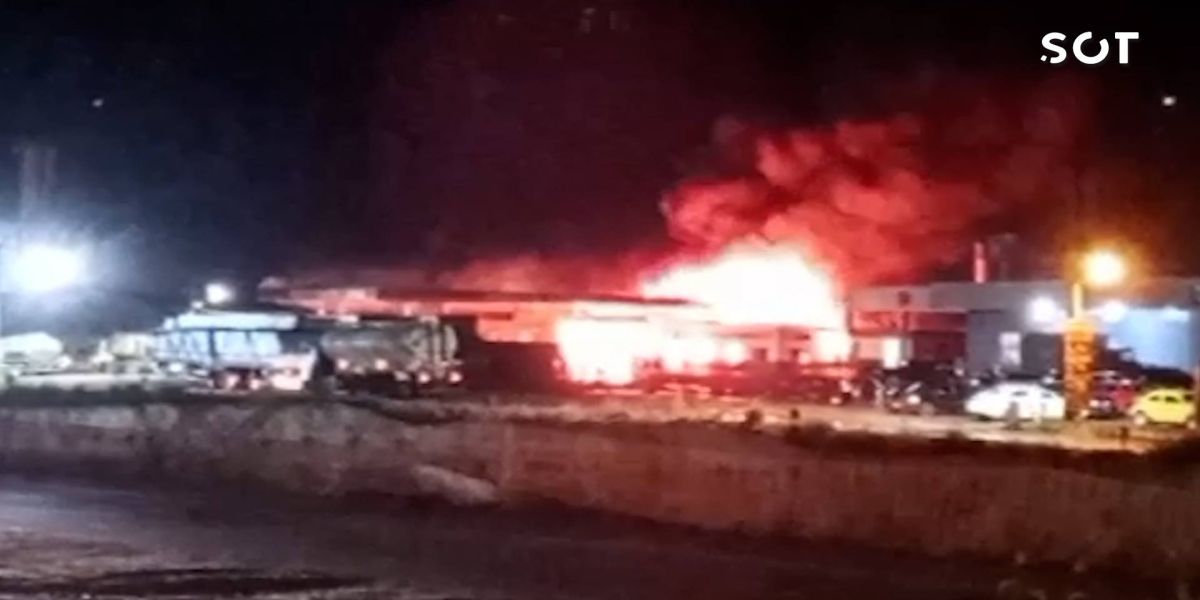 Incêndio atinge Restaurante Carbonera Grill e parte de posto de combustível em Santa Lúcia