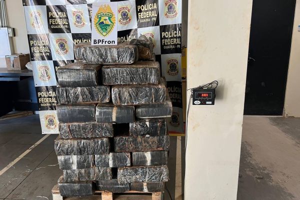 Imagem referente a notícia: BPFRON e PF apreendem 838 kg de maconha e prendem um em Altônia