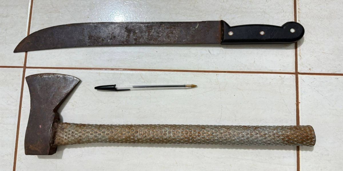 Homem é preso por porte ilegal de arma branca e ameaça em Cafelândia