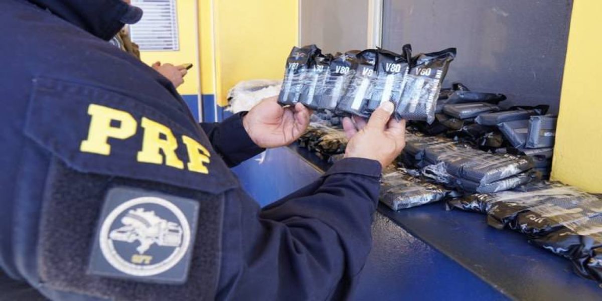 PRF apreende carga de cigarros eletrônicos na BR-277, em Santa Terezinha de Itaipu