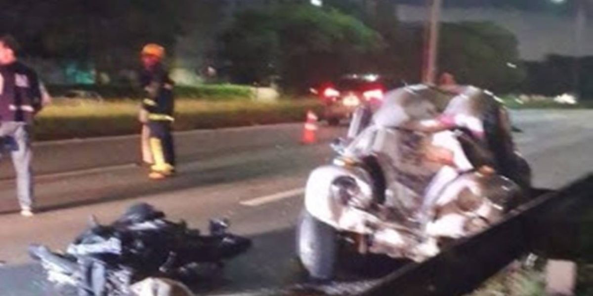 Motociclista morre em acidente com Fusca que estava na contramão da Linha Verde